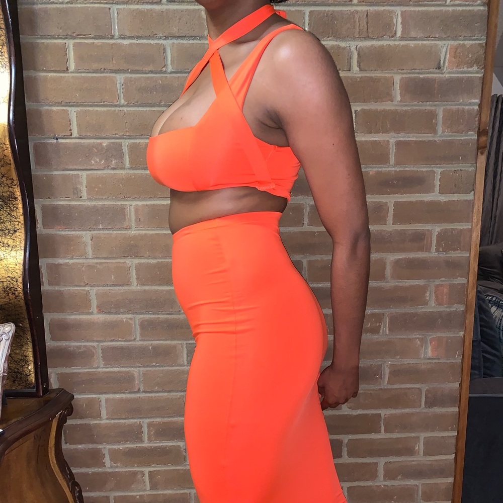 Wrapped In You Orange Two Piece Set